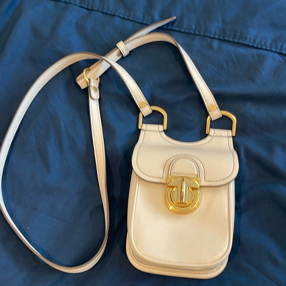 Tory Burch Cream Crossbody Bag with Gold Hardware